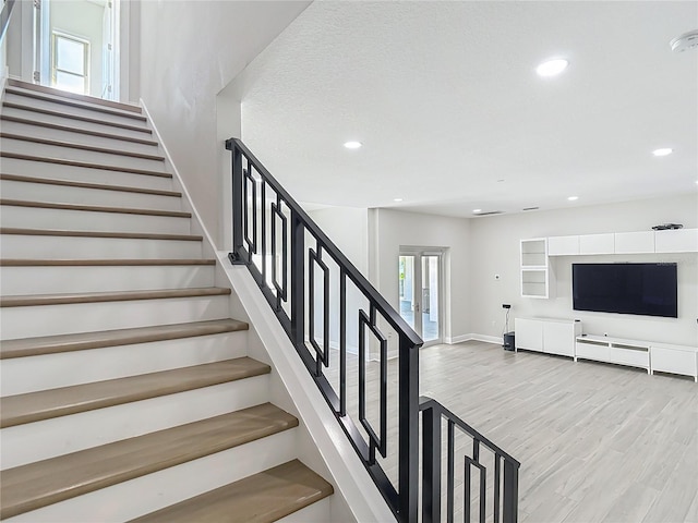 1329 Jumana Loop, Apollo Beach, FL 33572 - stairs featuring wood finished floors and recessed lighting