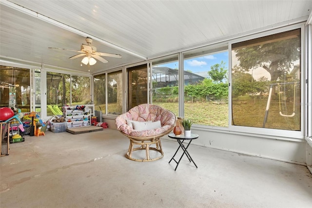 2212 Clementine Trl, Clermont, FL 34714 - sunroom with a ceiling fan