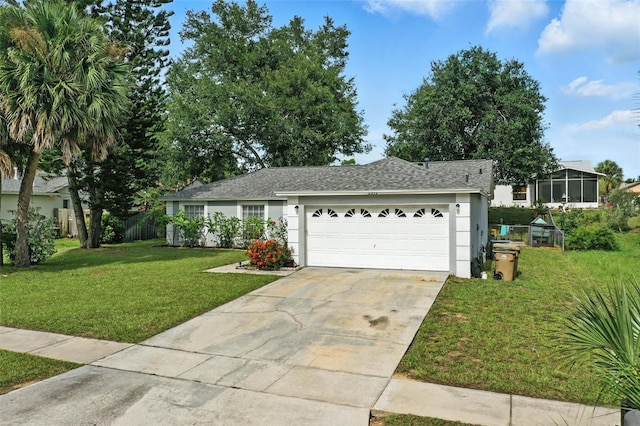 2212 Clementine Trl, Clermont, FL 34714 - single story home with an attached garage, a front yard, concrete driveway, stucco siding, and a shingled roof