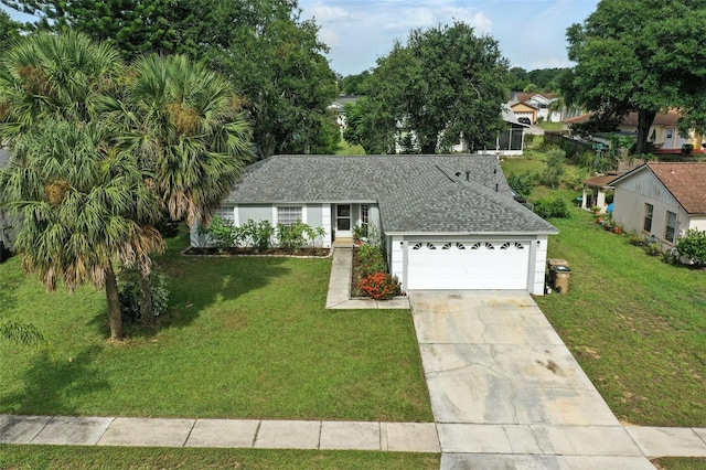 2212 Clementine Trl, Clermont, FL 34714 - ranch-style home featuring a front yard, a garage, roof with shingles, and concrete driveway