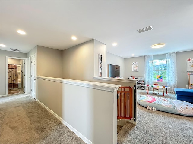 1808 Regal River Cir, Ocoee, FL 34761 - hallway featuring carpet, an upstairs landing, and recessed lighting