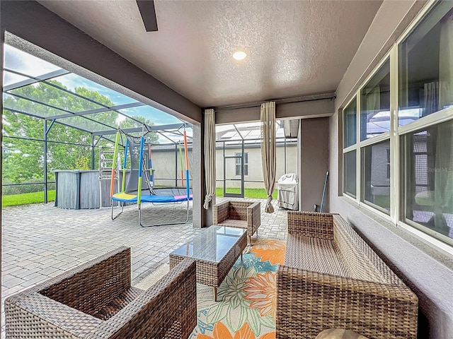 1808 Regal River Cir, Ocoee, FL 34761 - sunroom / solarium with an outdoor living space and ceiling fan