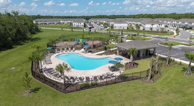 3045 Skyline Loop, Kissimmee, FL 34758 - aerial view of residential area featuring a pool area