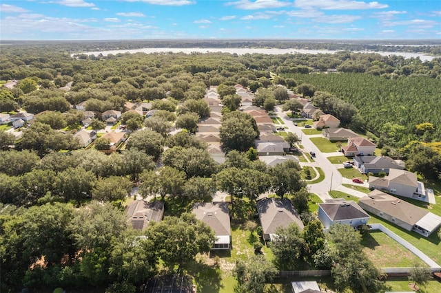 988 Vanderbilt Dr, Eustis, FL 32726 - aerial perspective of suburban area with a forest and a nearby body of water