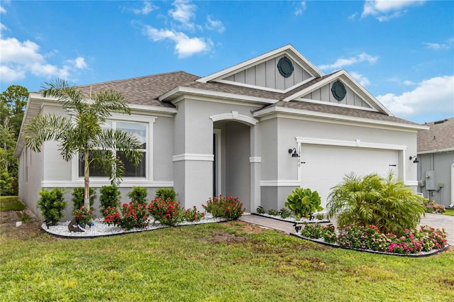 16400 Winding Preserve Cir, Clermont, FL 34714 - view of front of property with an attached garage, a front lawn, concrete driveway, and a shingled roof