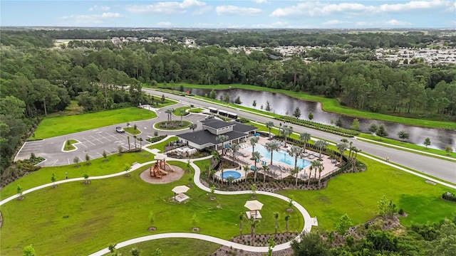 16400 Winding Preserve Cir, Clermont, FL 34714 - bird's eye view of a pool area and a large body of water