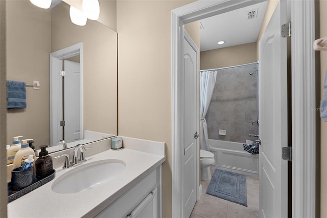 1208 Fieldstone Cir, Oviedo, FL 32765 - full bath with vanity, shower / bath combo with shower curtain, and tile patterned flooring