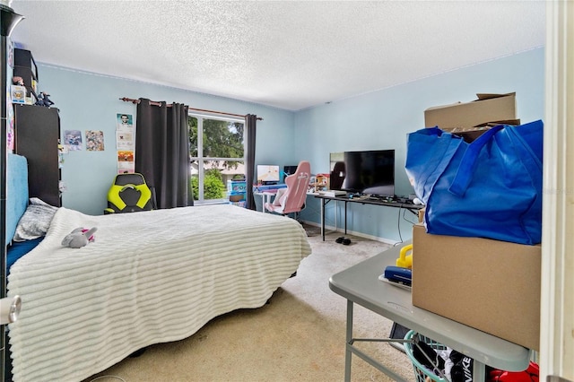 1305 Rebecca Dr, Haines City, FL 33844 - carpeted bedroom with a textured ceiling and a desk