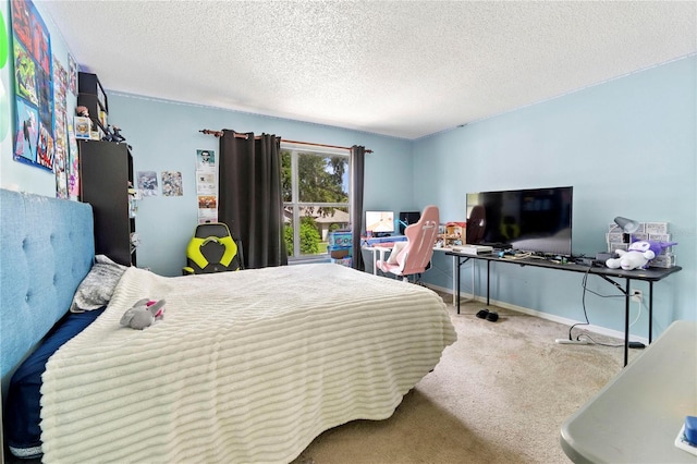 1305 Rebecca Dr, Haines City, FL 33844 - carpeted bedroom with an office area and a textured ceiling