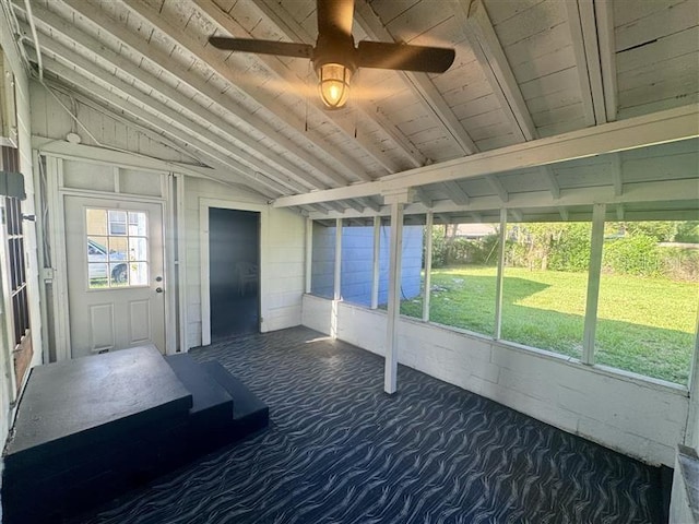510 S Ingraham Ave, Lakeland, FL 33801 - unfurnished sunroom featuring a ceiling fan
