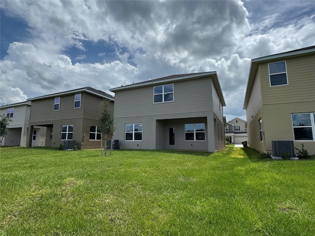 4101 Sagefield Dr, Harmony, FL 34773 - back of property featuring stucco siding and a lawn