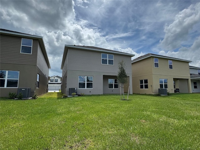 4101 Sagefield Dr, Harmony, FL 34773 - back of property with stucco siding and a lawn