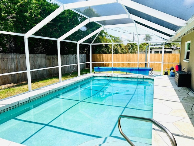 874 Acadia Rd, Venice, FL 34293 - view of pool featuring a fenced backyard and glass enclosure