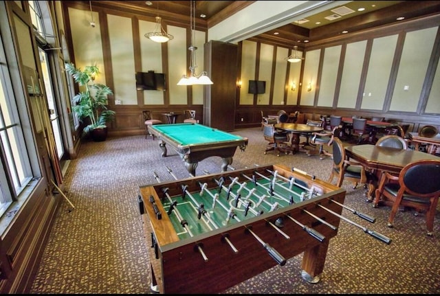 20080 Ragazza Cir Unit 102, Venice, FL 34293 - recreation room featuring carpet floors, a decorative wall, and billiards