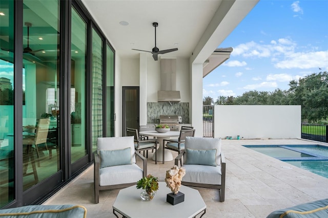 4162 Grande Brick Loop Unit 27, Orlando, FL 32837 - view of patio / terrace featuring a ceiling fan, outdoor dining area, and grilling area