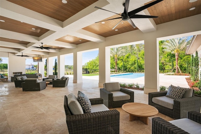 4162 Grande Brick Loop Unit 27, Orlando, FL 32837 - view of patio featuring ceiling fan, outdoor lounge area, and an outdoor pool