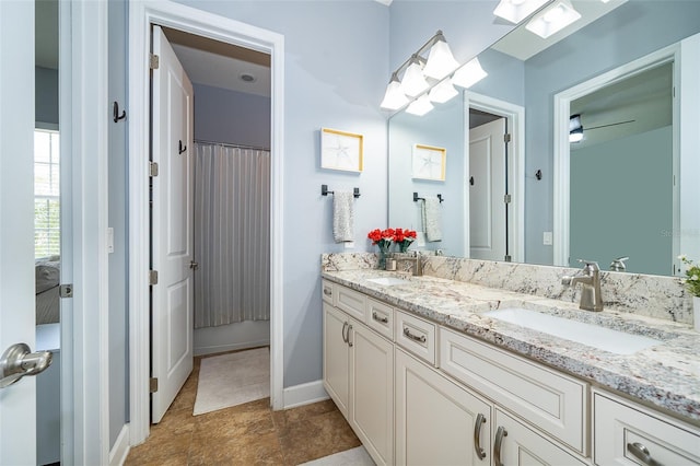 3546 Mediterra Dr, Clermont, FL 34711 - full bath with double vanity and a shower with curtain
