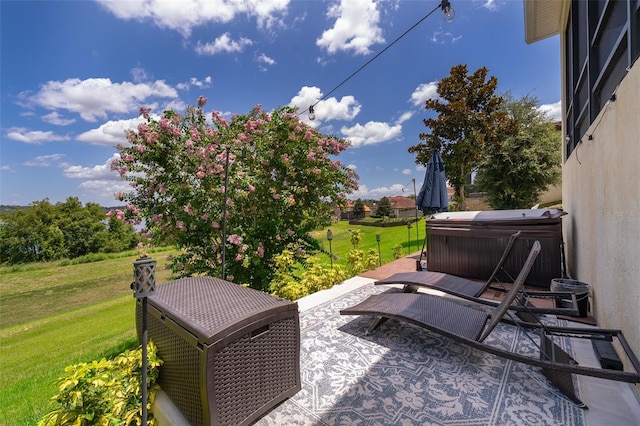 3546 Mediterra Dr, Clermont, FL 34711 - view of patio / terrace featuring a hot tub