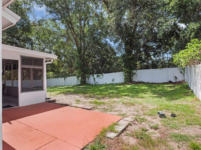 15718 Carriage Hill Ct, Clermont, FL 34711 - fenced backyard with a sunroom and a patio area