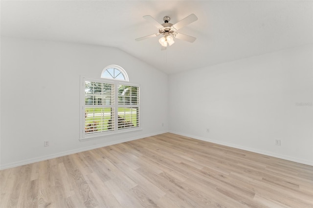 11341 Autumn Wind Loop, Clermont, FL 34711 - empty room with light wood finished floors, ceiling fan, and lofted ceiling