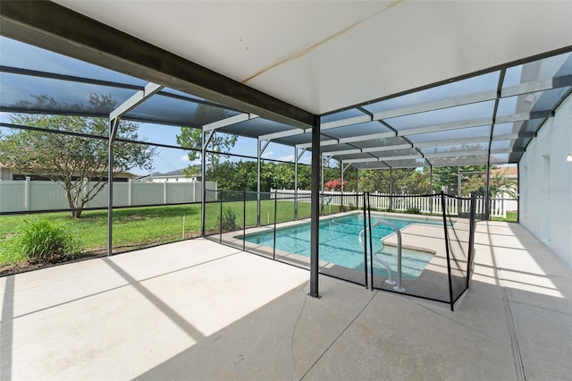 11341 Autumn Wind Loop, Clermont, FL 34711 - view of pool featuring a patio, a fenced backyard, and glass enclosure