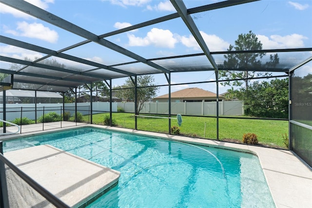 11341 Autumn Wind Loop, Clermont, FL 34711 - view of swimming pool featuring glass enclosure and a patio area