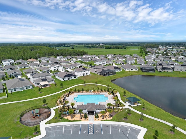 617 Hitch Loop, Saint Cloud, FL 34772 - aerial perspective of suburban area featuring a pool and a nearby body of water