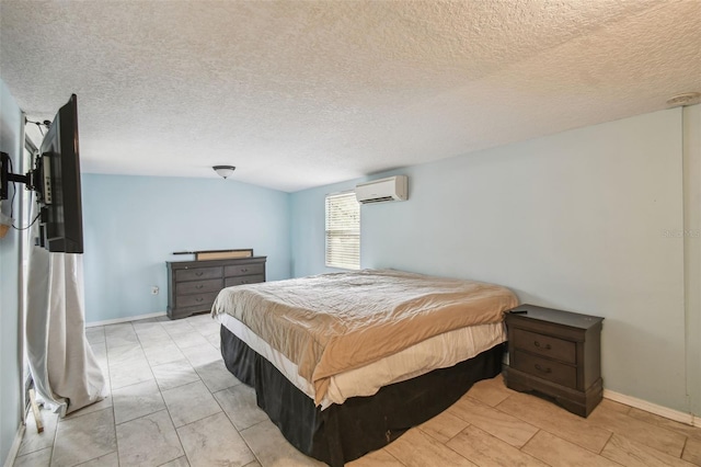 1108 W Minnehaha Ave, Clermont, FL 34711 - bedroom with a wall mounted air conditioner and a textured ceiling
