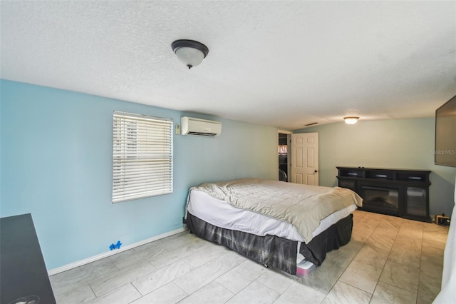 1108 W Minnehaha Ave, Clermont, FL 34711 - bedroom with an AC wall unit and a textured ceiling