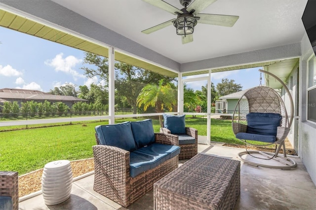 198 Porto Velho St, Punta Gorda, FL 33983 - sunroom featuring outdoor lounge area and ceiling fan