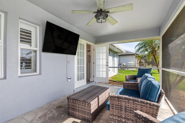 198 Porto Velho St, Punta Gorda, FL 33983 - sunroom with a ceiling fan