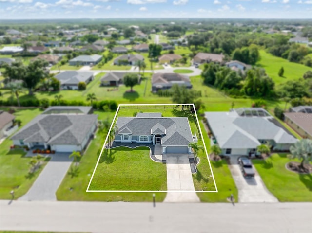 198 Porto Velho St, Punta Gorda, FL 33983 - aerial perspective of suburban area with property parcel outlined