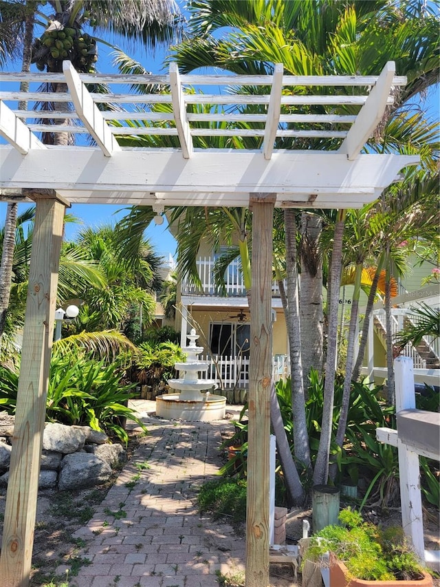 686 S Atlantic Ave Unit 1-8, Cocoa Beach, FL 32931 - view of patio / terrace with a pergola