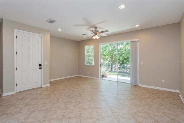 5072 Cypress Branch Pt, Oviedo, FL 32765 - unfurnished room with a ceiling fan, recessed lighting, and light tile patterned floors