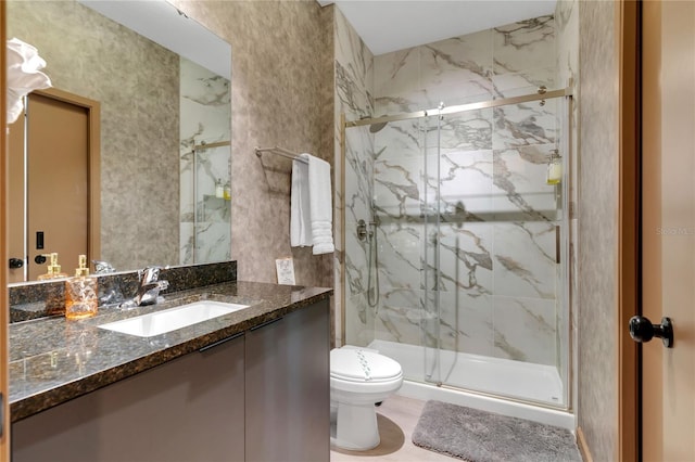 3292 Tranquil Trl, Kissimmee, FL 34747 - bathroom featuring a marble finish shower and vanity