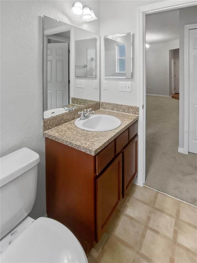 6303 Twin Bridges Dr, Zephyrhills, FL 33541 - half bathroom with vanity and toilet