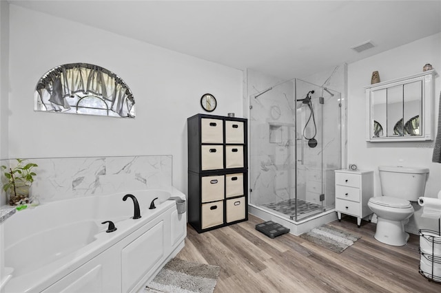 12404 SW 31st Ave, Archer, FL 32618 - bathroom with a garden tub, a marble finish shower, and wood finished floors