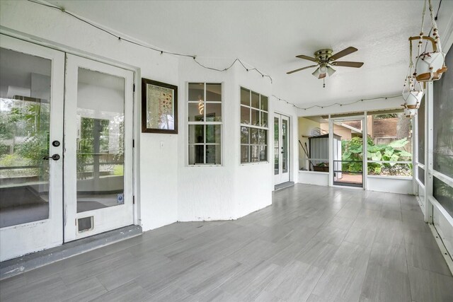 1237 Erik Ct, Altamonte Springs, FL 32714 - unfurnished sunroom with french doors and a ceiling fan