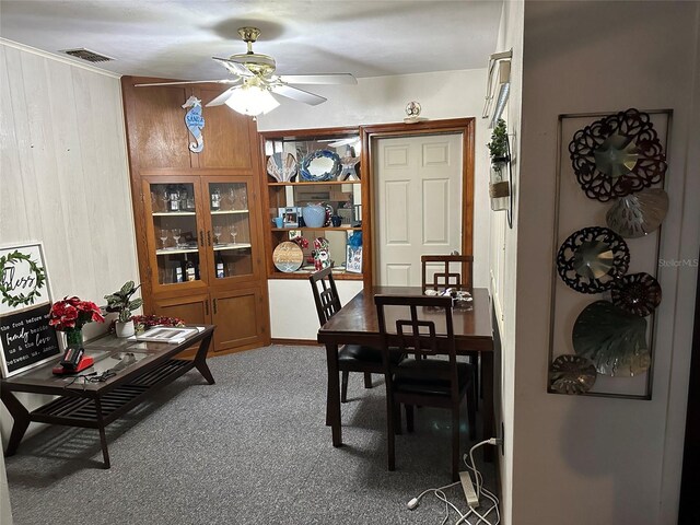 511 Pilaklakaha Ave, Auburndale, FL 33823 - carpeted office space featuring a ceiling fan and wooden walls