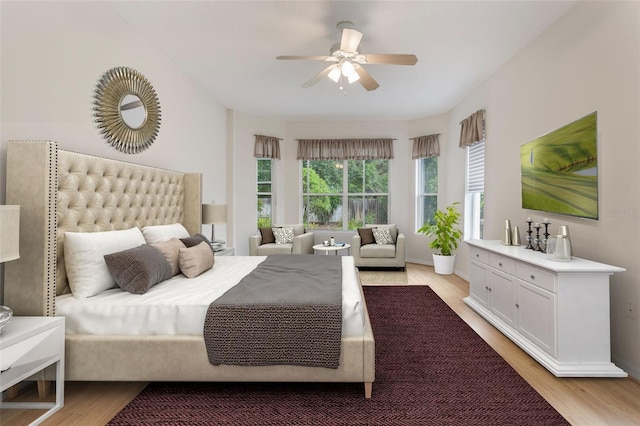 6029 Falconbridge Pl, Mount Dora, FL 32757 - bedroom featuring light wood-style flooring and ceiling fan