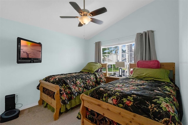 224 Highgate Park Blvd, Davenport, FL 33897 - carpeted bedroom with lofted ceiling and ceiling fan