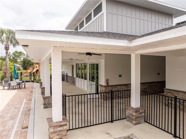 2813 Sanctuary Dr, Clermont, FL 34714 - view of patio / terrace with a ceiling fan