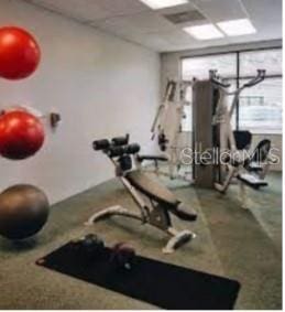 6336 Parc Corniche Dr, Orlando, FL 32821 - exercise room featuring a drop ceiling
