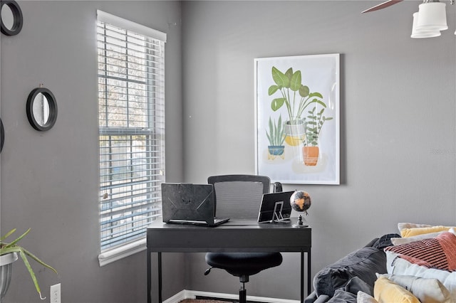 4027 Pemberly Pines Cir, Saint Cloud, FL 34769 - home office featuring ceiling fan