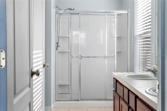 4027 Pemberly Pines Cir, Saint Cloud, FL 34769 - full bathroom featuring a stall shower and double vanity