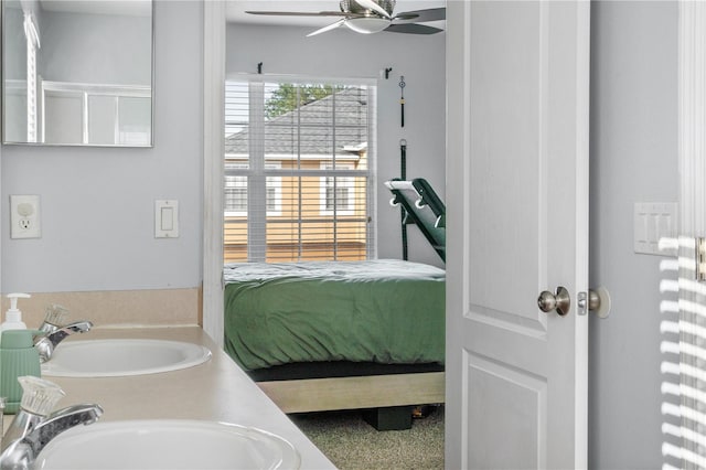 4027 Pemberly Pines Cir, Saint Cloud, FL 34769 - full bathroom with a ceiling fan and double vanity