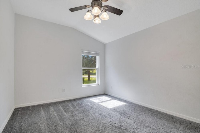 274 Wekiva Pointe Cir, Apopka, FL 32712 - carpeted empty room featuring vaulted ceiling and a ceiling fan