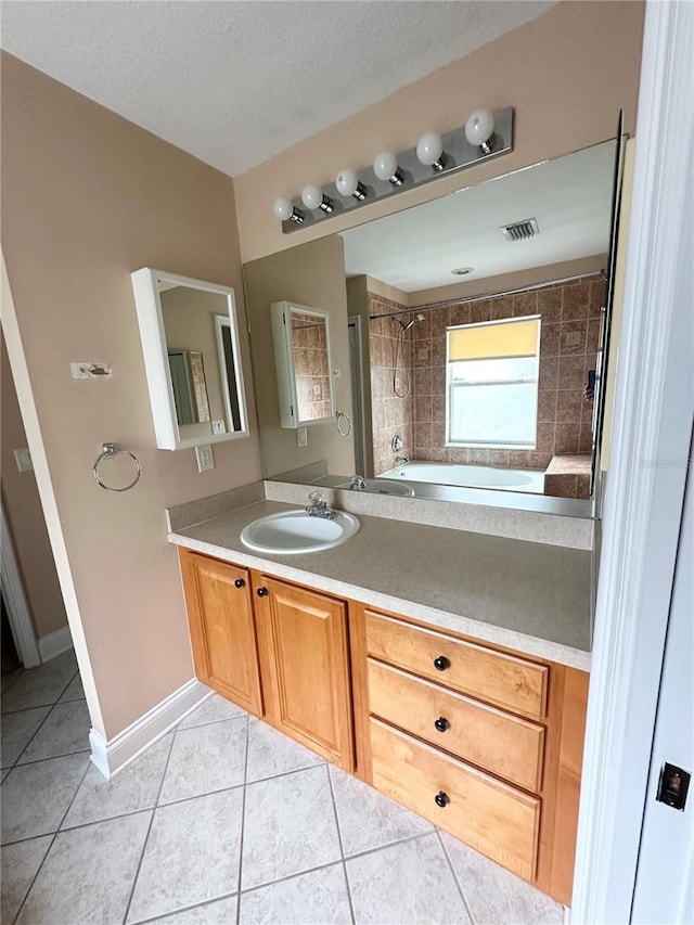 1676 Vick Rd, Apopka, FL 32712 - bathroom featuring vanity, tile patterned floors, and shower / tub combination