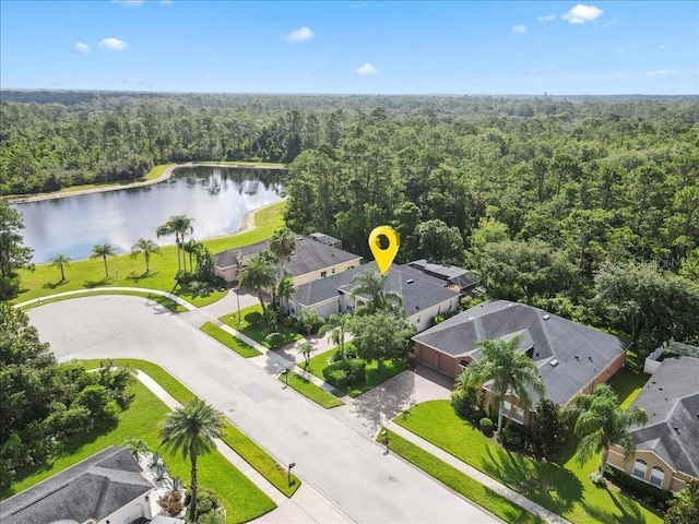 4080 Safflower Ter, Oviedo, FL 32766 - aerial perspective of suburban area featuring a forest and a nearby body of water