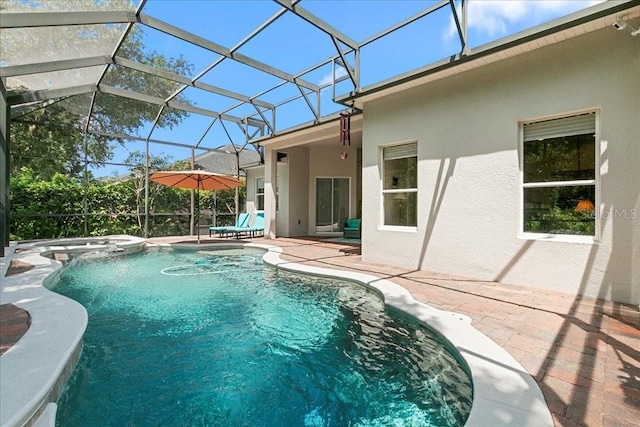 4080 Safflower Ter, Oviedo, FL 32766 - view of swimming pool with a patio area, a pool with connected hot tub, and a lanai